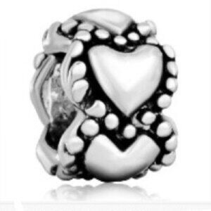 Pandora Sterling Silver Heart Spacer Charm Retired 790448